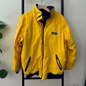 Vintage Lands’ End Squall Yellow Fleece Lined‎ Jacket Size Large